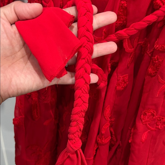 Mare Mare Anthropologie Elegant Red Embroidered Dress - can fit up to a Medium - Picture 3 of 6